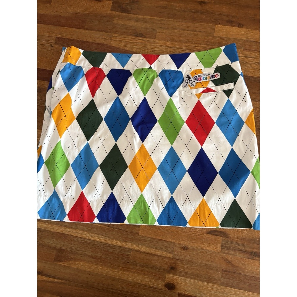 Royal and Awesome Womens Size 12 Golf Skort King of Diamonds Argyle Skirt - Picture 2 of 16